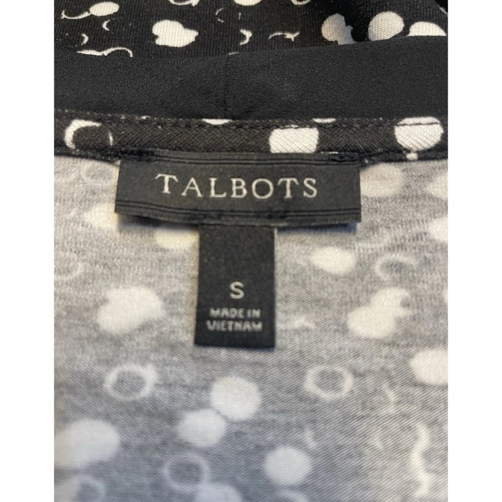Talbots Top with Tie at Neckline in Black & White Bubble Print Size Small - Picture 6 of 6